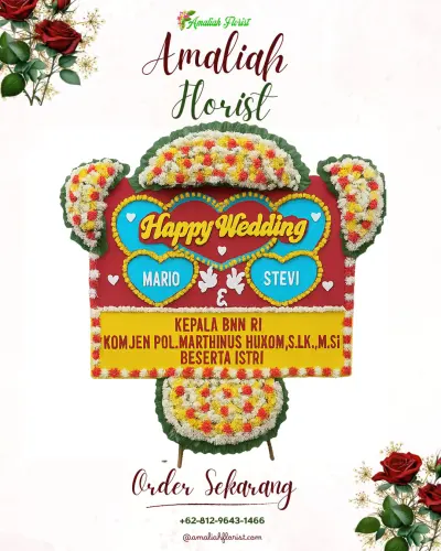 Karangan Papan Bunga Pernikahan di Gentingsari